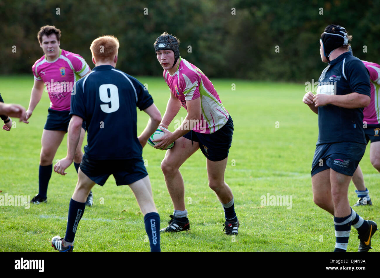 University sport, men`s Rugby Union. Stock Photo